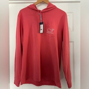 Vineyard Vines Long Sleeve Jetty Red Whale Light Hoodie in Medium NWT